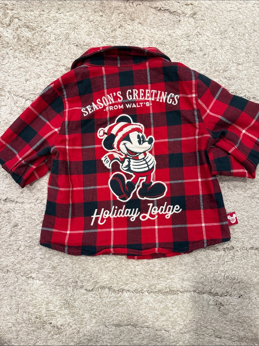 Disney Red and Black Plaid Mickey Holiday Jacket